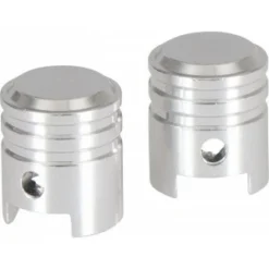 2 Bouchons De Valve BIKE PARTS Caps PISTON Shrader Argent
