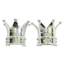 2 Bouchons De Valve TRIK TOPZ Couronne Caps Shrader Argent