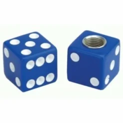 2 Bouchons De Valve TRIK TOPZ Dé Caps Shrader Bleu