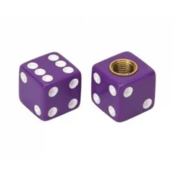 2 Bouchons De Valve TRIK TOPZ Dé Caps Shrader Violet