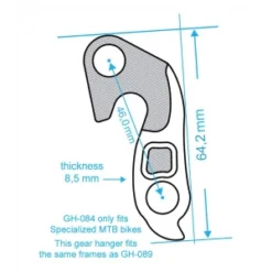 Marwi Patte De Dérailleur GH-084 SPECIALIZED VTT Epaisseur 8,5mm / Hanger / Schaltauge -PERIPHERIQUES Soldes Magasin patte de derailleur gh 084 specialized vtt epaisseur 85mm hanger schaltauge 2