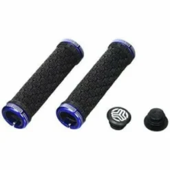 Poignées/Grips SB3 Logo Noir Lock-On Bleu