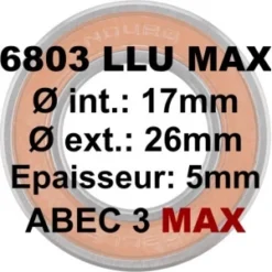 Roulement ENDURO Bearings 6803 LLU MAX 17x26x5 ABEC 3 MAX